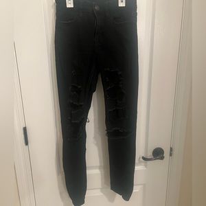 Black Skinny Ripped Jeans